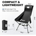 thumbnail image 1 of High Back Folding Camping Chair with Removable Headrest and Carry Bag, Heavy Duty for Outdoor Travel, 1 of 5