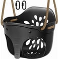 thumbnail image 1 of Runstore High Back Full Bucket Toddler Swing, 600LB Bucket Swing with Locking Carabiners and Adjustable Rope, Cute Elephant Shape Design (Black), 1 of 7