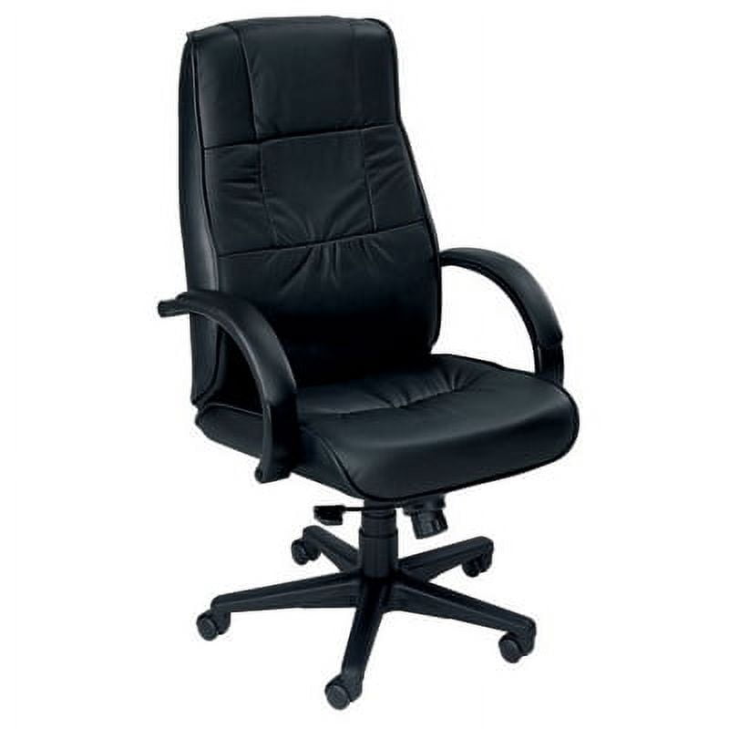 High Back Black Leather and Vinyl Swivel Executive Chair