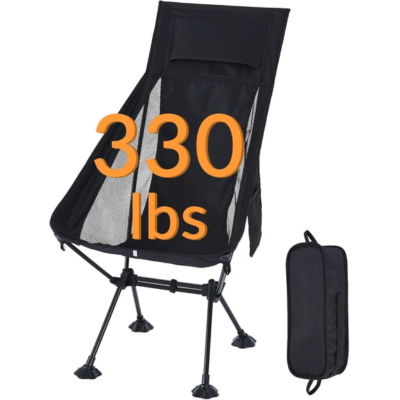 High Back Lightweight Camping Chair for Adults with Wide Seat and Head Support,Ultralight Compact Backpacking Chair with Anti-Sinking Large Feet and Storage Bag for Travel,Naturehike,Hiking