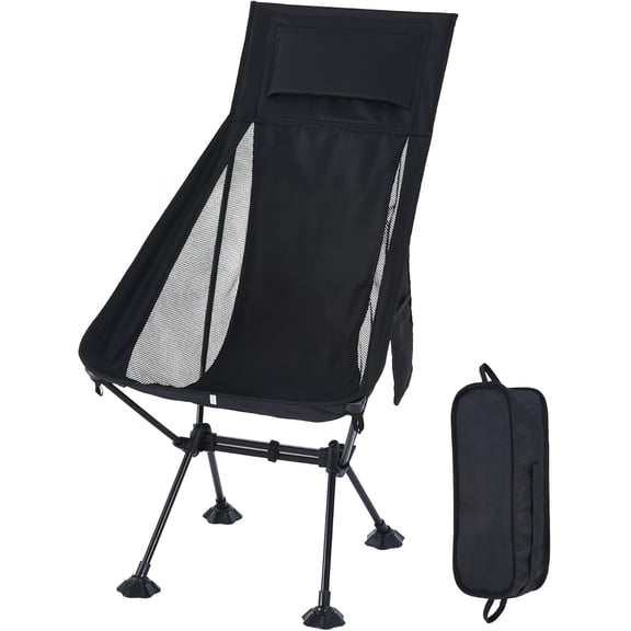 High Back Lightweight Camping Chair for Adults with Wide Seat and Head Support,Ultralight Compact Backpacking Chair with Anti-Sinking Large Feet and Storage Bag for Travel,Naturehike,Hiking