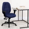 High Back Navy Fabric Ergonomic Swivel Office Chair with Adjustable Arms