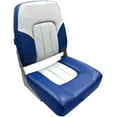 High Back No Pinch Folding Boat Seat Gray/Blue