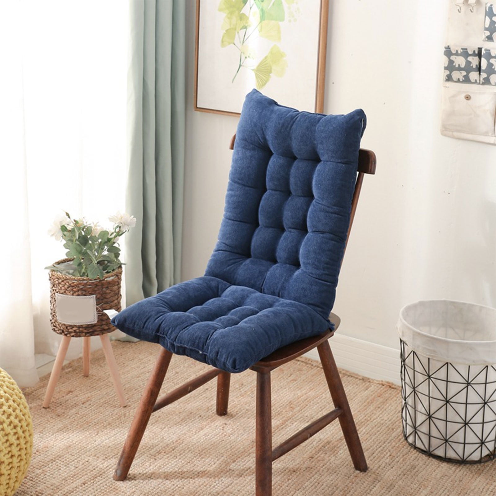 High Back Office Chair Cushion Soft Chair Pad with Ties - Memory Foam Chair Seat Cushion for Desk,Gaming,Bench,Patio Furniture or Floor Sitting