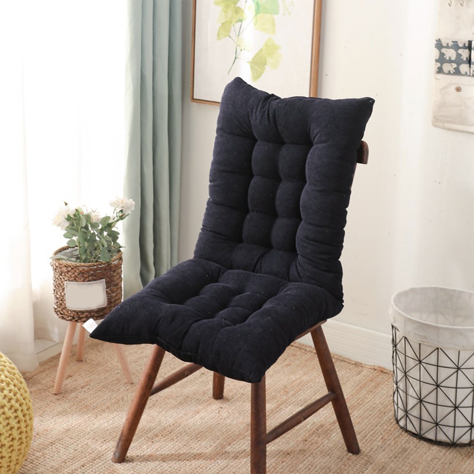 High Back Office Chair Cushion Soft Chair Pad with Ties - Memory Foam Chair Seat Cushion for Desk,Gaming,Bench,Patio Furniture or Floor Sitting