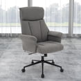 thumbnail image 1 of High Back Office Chair with Padded Arms, Ergonomic Adjustable Height 360° Swivel Linen Upholstered Desk Chair with Wheels for Home Office Study or Conference Room (Light Grey), 1 of 8