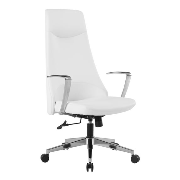 High Back Office Chair in Dillon Snow White in Fabric