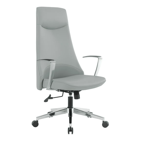 High Back Office Chair in Dillon Steel in Gray Mesh Fabric