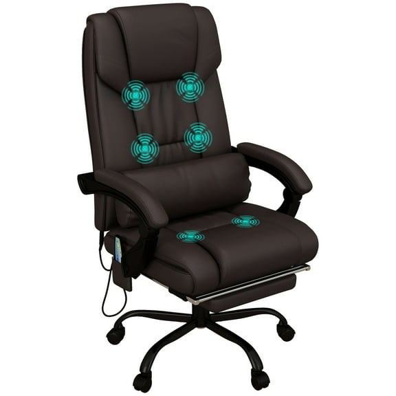 High Back Reclining Chair | Six-Point Vibration & Five Massage Modes | Faux Leather Material | Ease Spinal Pressure from Sitting