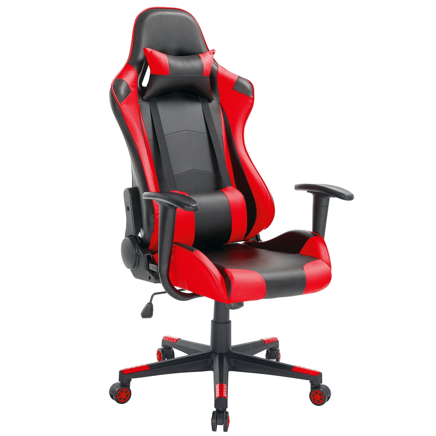 HighBack Swivel Gaming Chair Black & Red With Lumbar Support