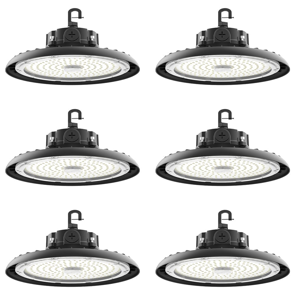 AIKVSXER 11.4 in 6000 K LED Dimmable UFO High Bay Light Fixtures 6 Count