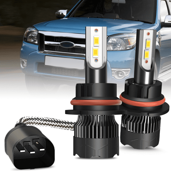 High Beam and Low Beam LED Headlight Bulb - Compatible with 1993 - 2011 Ford Ranger 1994 1995 1996 1997 1998 1999 2000 2001 2002 2003 2004 2005 2006 2007 2008 2009 2010