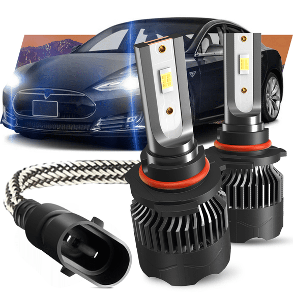 High Beam and Low Beam Headlight Bulb - Compatible with 2012 - 2017 Tesla S 2013 2014 2015 2016