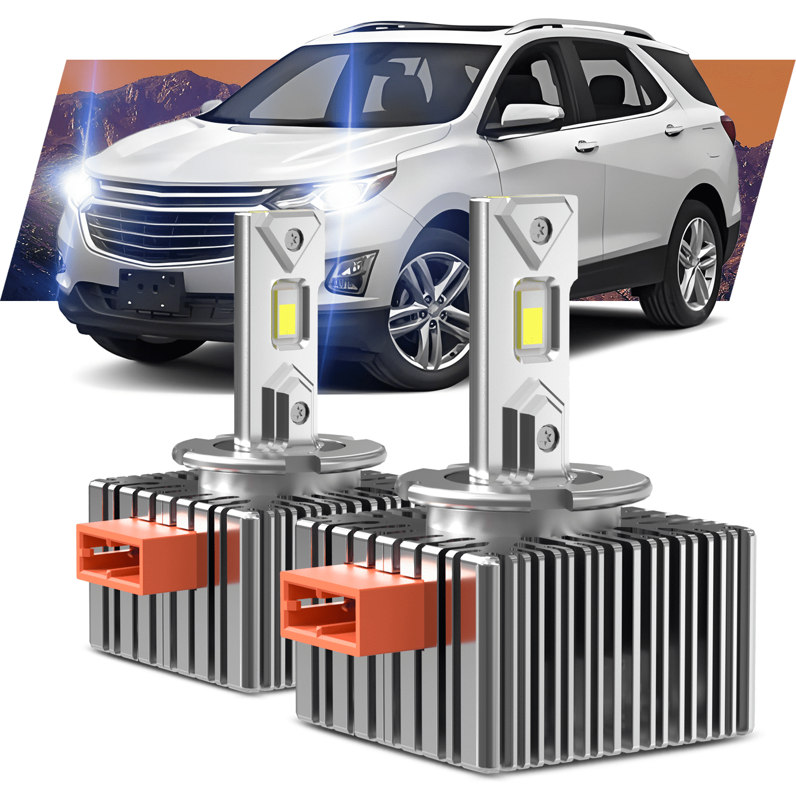 High Beam and Low Beam Headlight Bulb - Compatible with 2018 - 2021 Chevy Equinox 2019 2020
