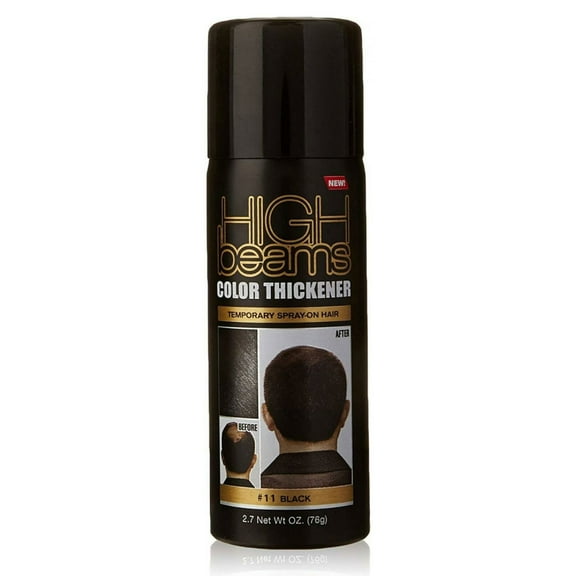 High Beams Color Thickener SprayTemporary Spray On Hair for Men 11 Black 2.7 Oz., Pack of 2