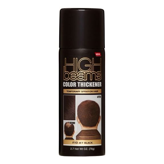 High Beams Color Thickener Temporary Spray-On Hair, Jet Black, 2.7 Oz.