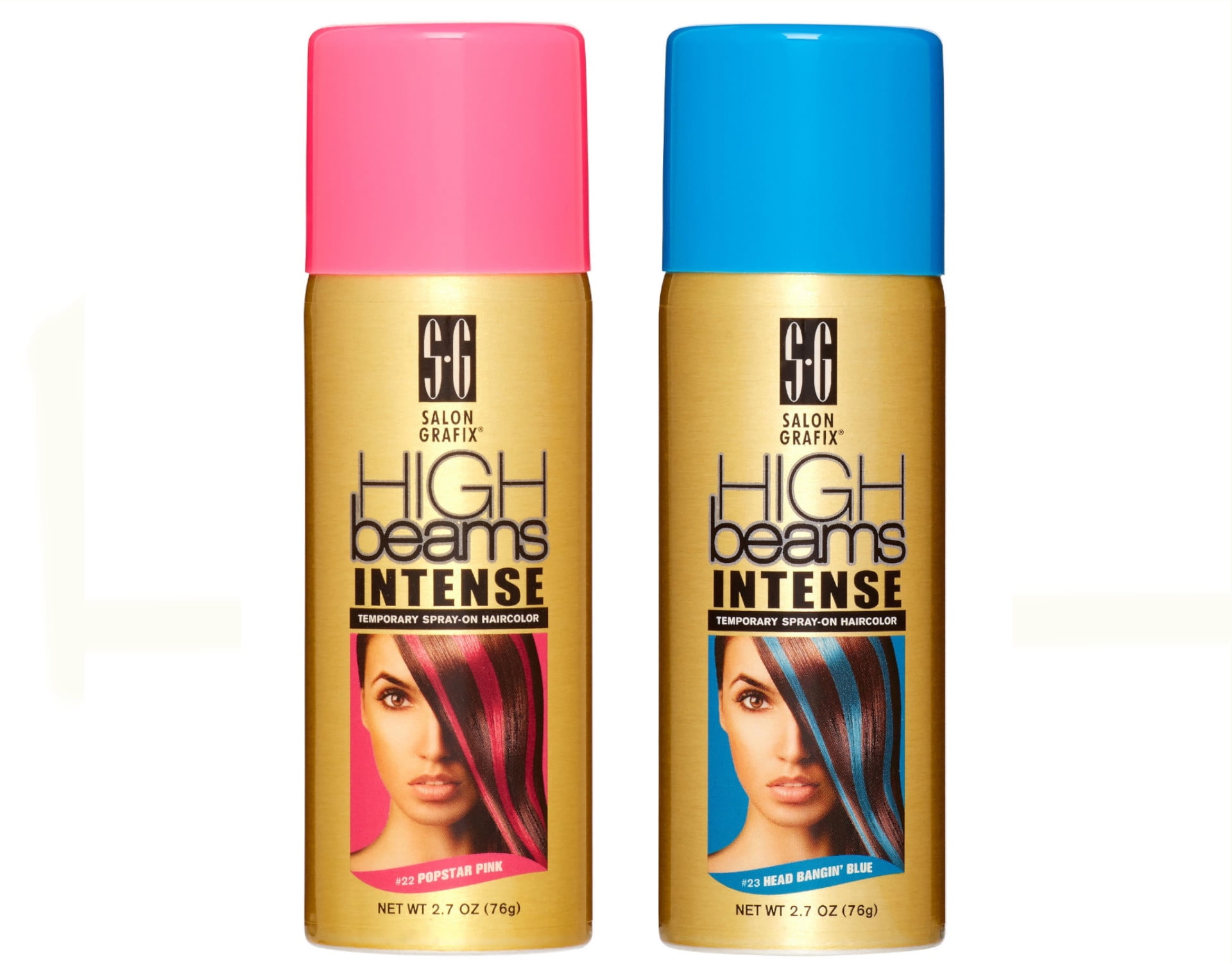 High Beams Intense Temporary Spray Hair Color Popstar Pink & Head Bangin Blue Set