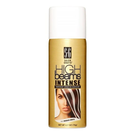 High Beams Intense Temporary Spray On Hair Color, Wicked White, 2.7 Oz., Pack of 6