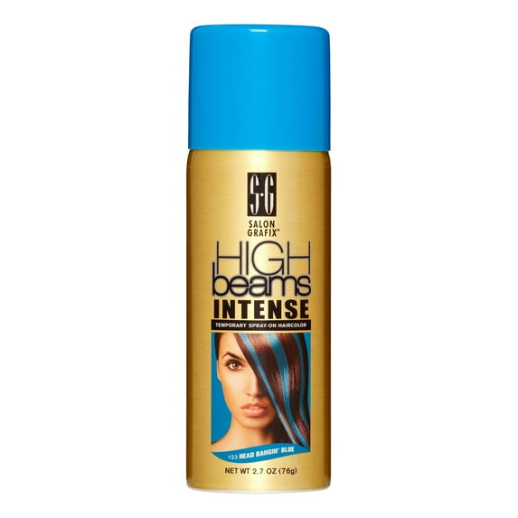 High Beams Intense Temporary Spray On Hair Colors 23 Head Bangin Blue 2.7 Oz.