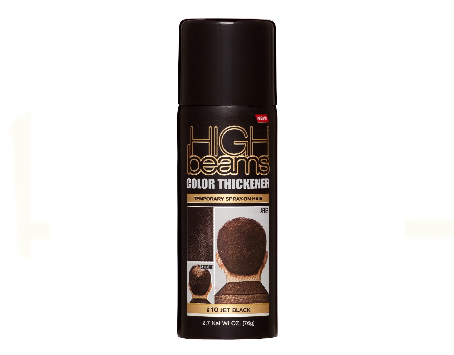 High Beams Temporary Spray On Hair Color Thickener, 10 Jet Black, 2.7