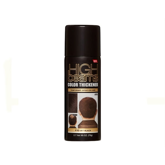 High Beams Temporary Spray On Hair Color Thickener, 10 Jet Black, 2.7 Oz