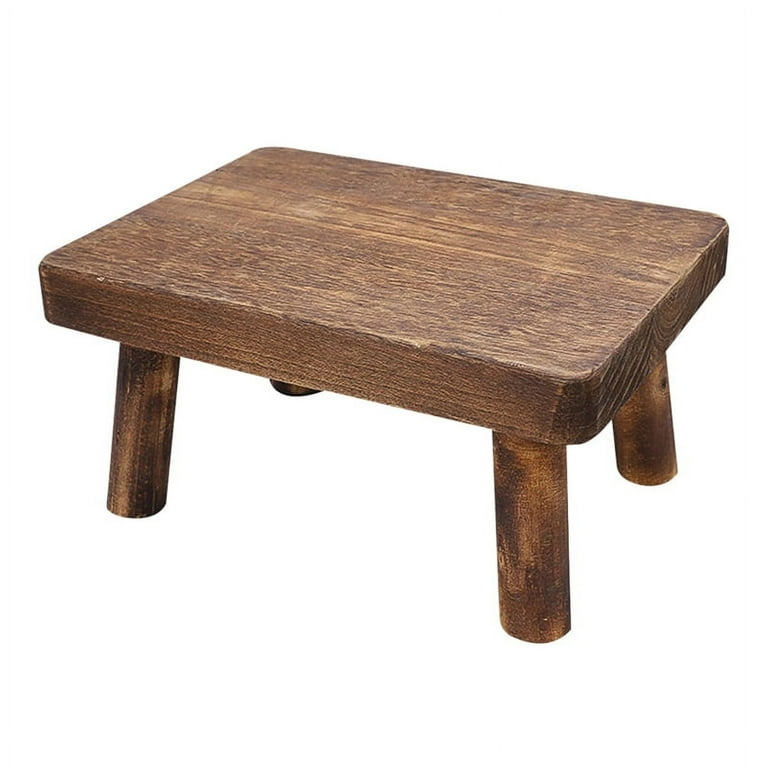 High Beds Wooden Step Stool Solid Wood Small Stool Kitchen Living Room Closet Sturdy Rustic and Retro