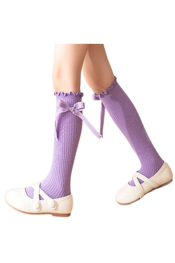 High Boot Socks Leg Warmer Stockings Calf Socks Girls Bowknot Leg Covers Stockings Child Socks Ankle Heap Sock