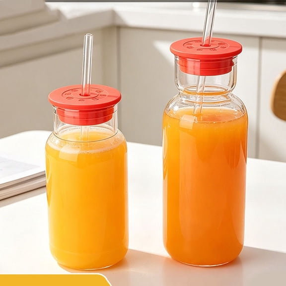 High Borosilicate Cold Drink Bottle • Food Grade Coffee Beverage Bottle • Leakproof Silicone Cap • Versatile Hot Cold Drinks • Easy Clean Kitchen Use