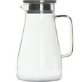 thumbnail image 1 of High Borosilicate Glass Cold Water Bottle Large Capacity 1500Ml-52 Oz Glass Pitcher with Stainless Lid Water Carafe with Handle Clear Good Beverage Pitcher for Homemade Juice & Iced Tea, 1 of 6