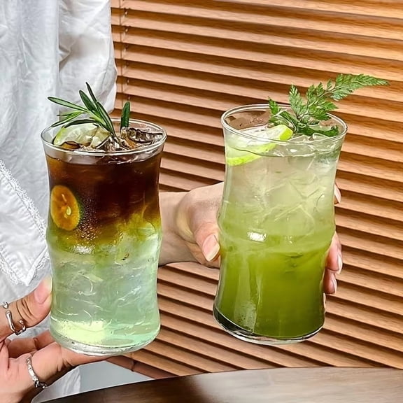 High Borosilicate Glass Drinkware Set  Unique Rooster Tail & Moo Glasses for Juice, Iced Coffee, Water & Cocktails