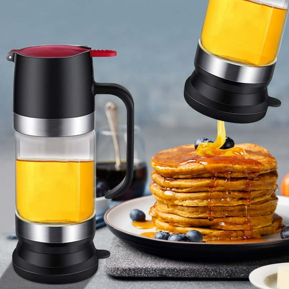 High Borosilicate Glass Honey Dispenser Bottle with Press-Action Drip-Free Spout for Mess-Free Kitchen Use, Ideal for Syrup & Sauces, 300ml Capacity(Multicolor),Ccwuwei