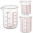 thumbnail image 1 of High Borosilicate Glass Measuring Cup Set-V-Shaped Spout，Includes 60ml(2OZ), 120ml(4OZ), and 250ml(8OZ) Glass Measuring Beaker for Kitchen or Restaurant, Easy to Read, 1 of 4