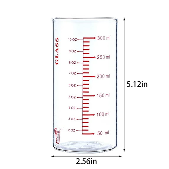 High Borosilicate Glass Measuring Cup with Clear Scale, Graduated Beaker Shot Glass for Kitchen, Restaurant, Bar, Espresso, Wine, Liquid Measuring