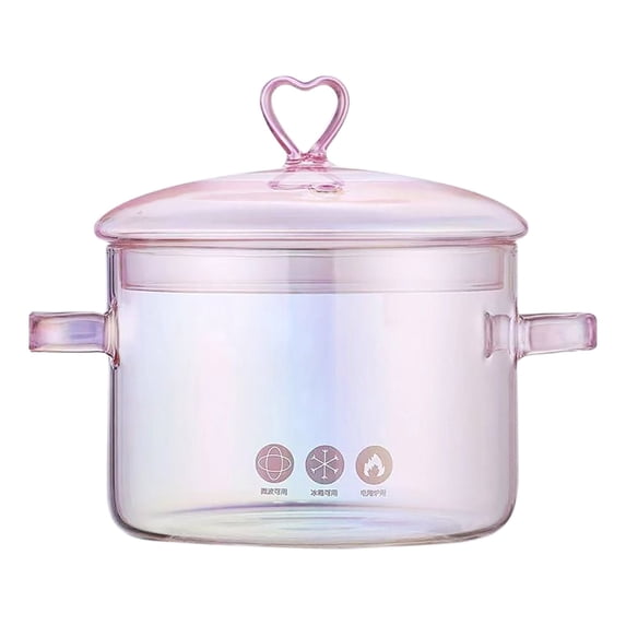 High Borosilicate Glass Stew Pot Transparent Heat Resistant Cookware for Induction Gas Stove Mini Soup Pot Tea Bowl Steaming Cooking Pot,1PC