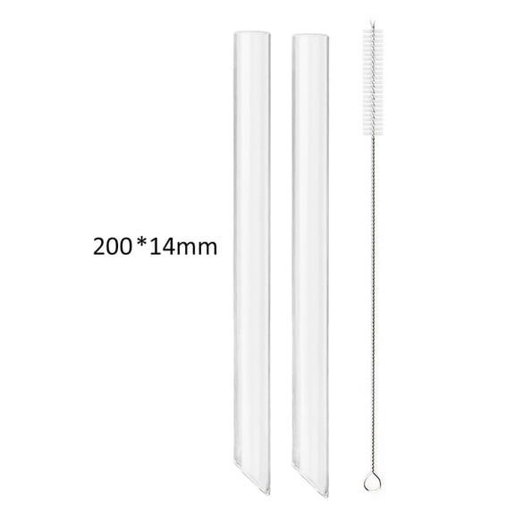 High Borosilicate Glass Straw Set Reusable Straw 12mm Wide Smoothie Straw for Bubble Tea Milkshakes Drinking for Bar Accessories
