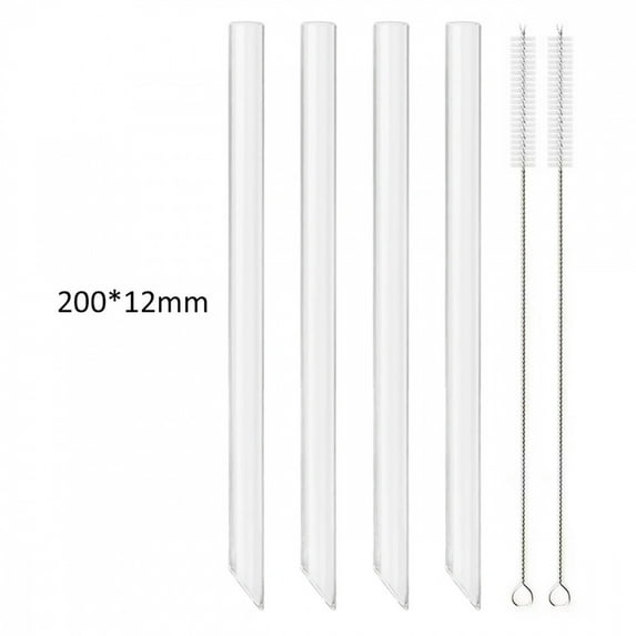 High Borosilicate Glass Straws Straight Reusable Drinking Straw Boba Bubble Tea Milk Smoothies Fruit Cocktails Bar Accessories