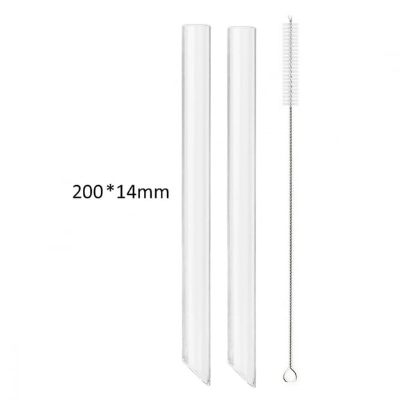 High Borosilicate Glass Straws Straight Reusable Drinking Straw Boba Bubble Tea Milk Smoothies Fruit Cocktails Bar Accessories