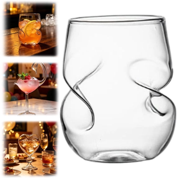 High Borosilicate Novelty Glass Cup, Sculpted Bird Swan Heart Shaped Drinkware, Decor Bar Glass For Home Cocktail Table Styling