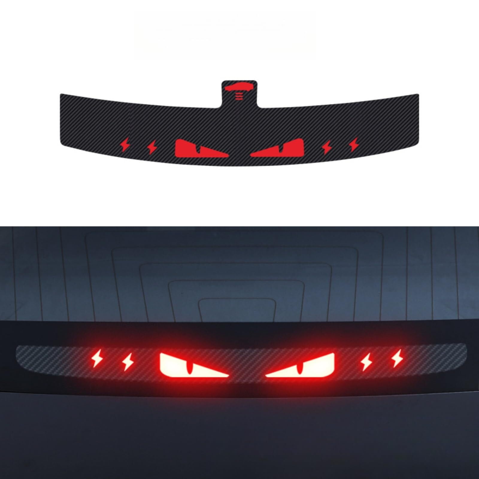High Brake Light Sticker for Compatible with Tesla Model 3, Car High Brake Light Projection Panel Sticker, Car Tail Light Sticker, Creative Car Exterior Accessories (Eyes of Devil) ZHEYU
