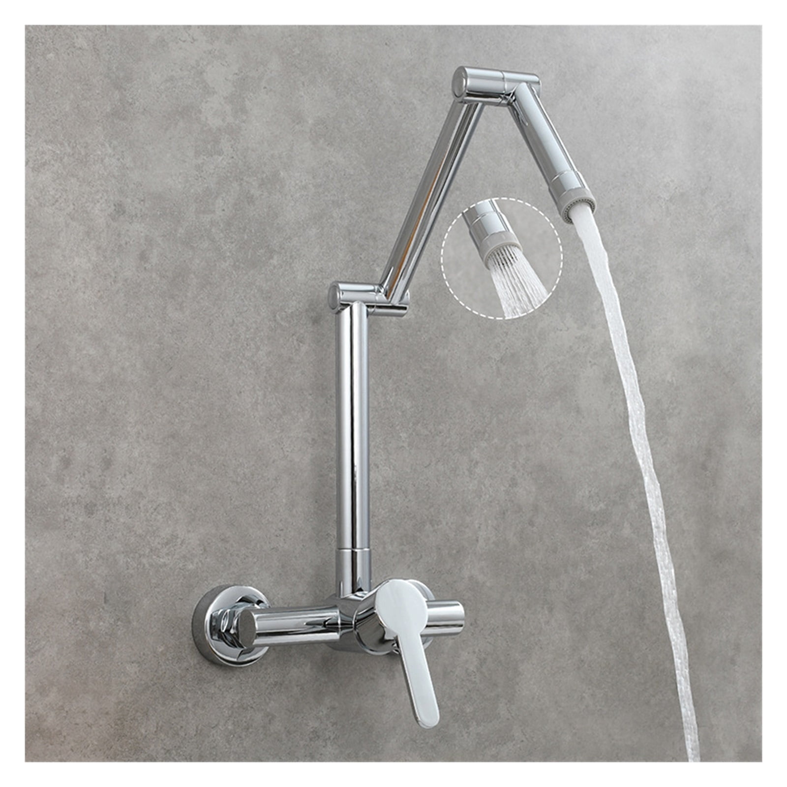 High Brass Pot Filler Tap Wall Mounted Kitchen Faucet Cold And Hot Water Folding Spout Black Chrome Nickel Mixer Taps ,Easy to Install