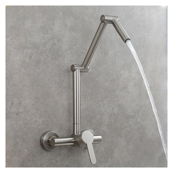 High Brass Pot Filler Tap Wall Mounted Kitchen Faucet Cold And Hot Water Folding Spout Black Chrome Nickel Mixer Taps