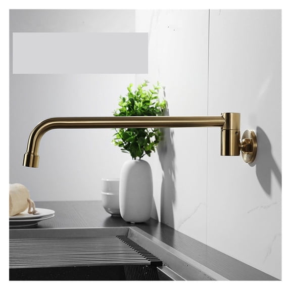 High Brass Pot Filler Tap Wall Mounted Kitchen Faucet Single Cold And Hole Tap Rotation Folding Spout Black Chrome Nickel Golden ,Easy to Operate