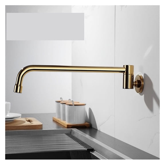 High Brass Pot Filler Tap Wall Mounted Kitchen Faucet Single Cold And Hole Tap Rotation Folding Spout Black Chrome Nickel Golden