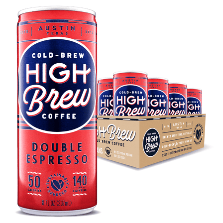 High Brew Coffee, Double Espresso Cold Brew, 8 fl oz Cans (12 Pack)