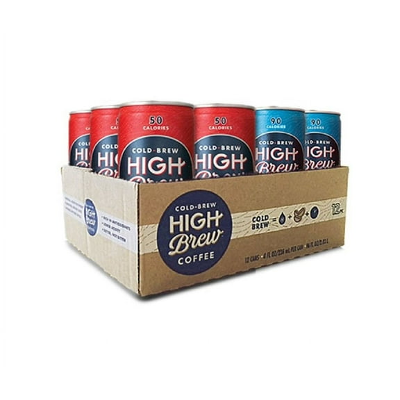High Brew Coffee, Cold Brew, Double Espresso/Mexican Vanilla, Red & Blue Variety Pack,8 Fl Oz (Pack of 12)