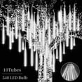 thumbnail image 1 of High Brightness 10 Tube 540 LED 20 Inch Meteor Shower Rain Lights Cascading Falling Rain Outdoor Lights for Christmas Roof Eaves Tree Decoration Icicle Raindrop, 1 of 11