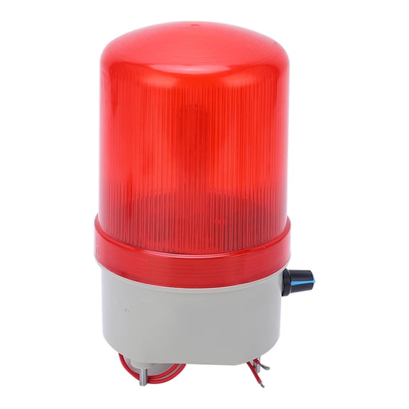 High Brightness 220V Rotating Alarm Flashing Light, Red Industrial Rotary Warning Lamp with Adjustable Sound Warning Alert for Indoor Outdoor Safety