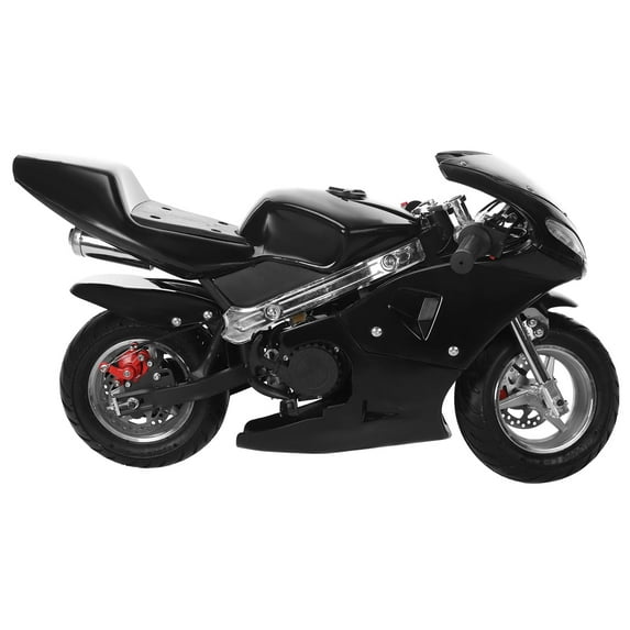 WETLA High Brightness Dual Headlights Rubber Handlebar Mini Motorcycle Strong Power 2-Stroke 49cc Over 12 Years Old Kids Pocket Gas Motorbike