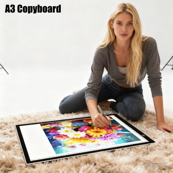 High Brightness Dual Light Bar LED Drawing Board for A2/A3/A4 Sizes - Eye-Friendly Tracing Light Pad with 3-Level Dimming, Perfect for Diamond Painting And Sketching