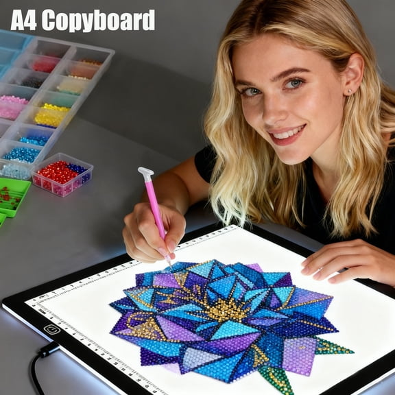 High Brightness Dual Light Bar LED Drawing Board for A2/A3/A4 Sizes - Eye-Friendly Tracing Light Pad with 3-Level Dimming, Perfect for Diamond Painting And Sketching